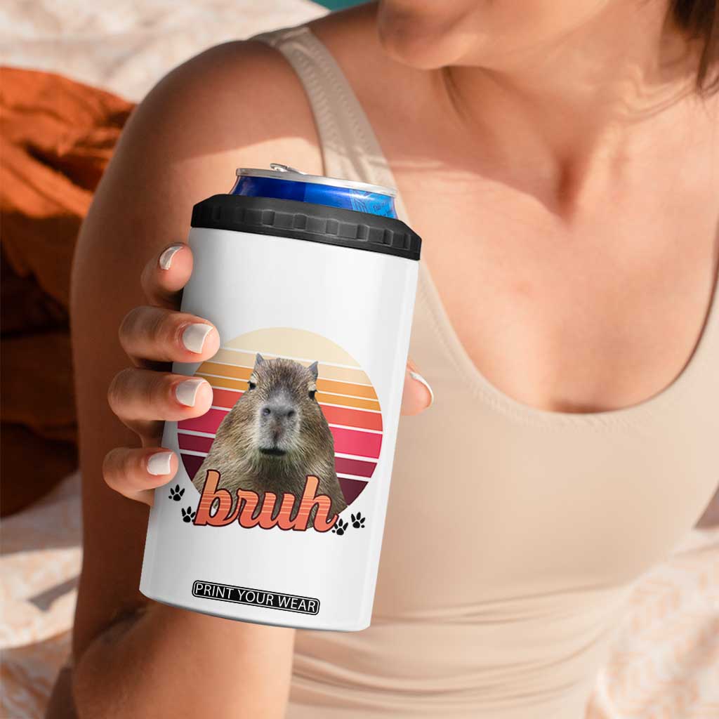 Capybara Lover 4 in 1 Can Cooler Tumbler Funny Bruh Meme Animal Humor Gift TS12 Print Your Wear