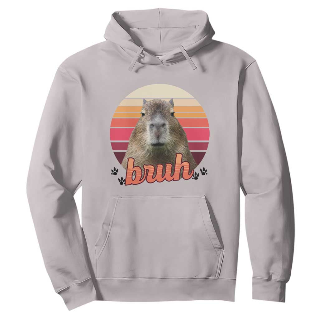 Capybara Lover Hoodie Funny Bruh Meme Animal Humor Gift TS12 Ice Gray Print Your Wear