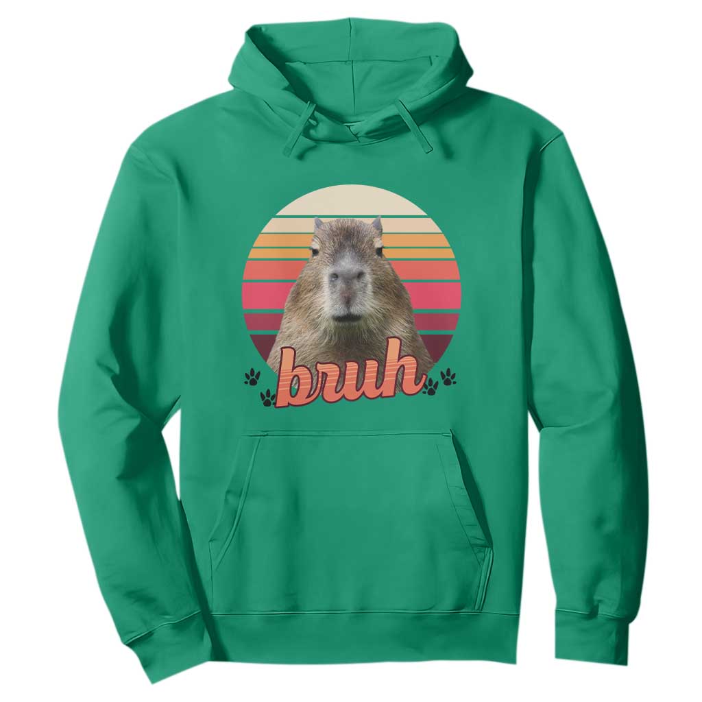 Capybara Lover Hoodie Funny Bruh Meme Animal Humor Gift TS12 Irish Green Print Your Wear