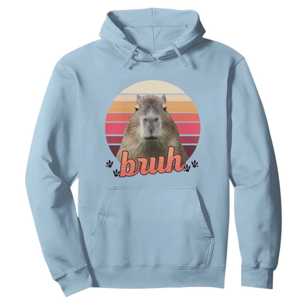 Capybara Lover Hoodie Funny Bruh Meme Animal Humor Gift TS12 Light Blue Print Your Wear