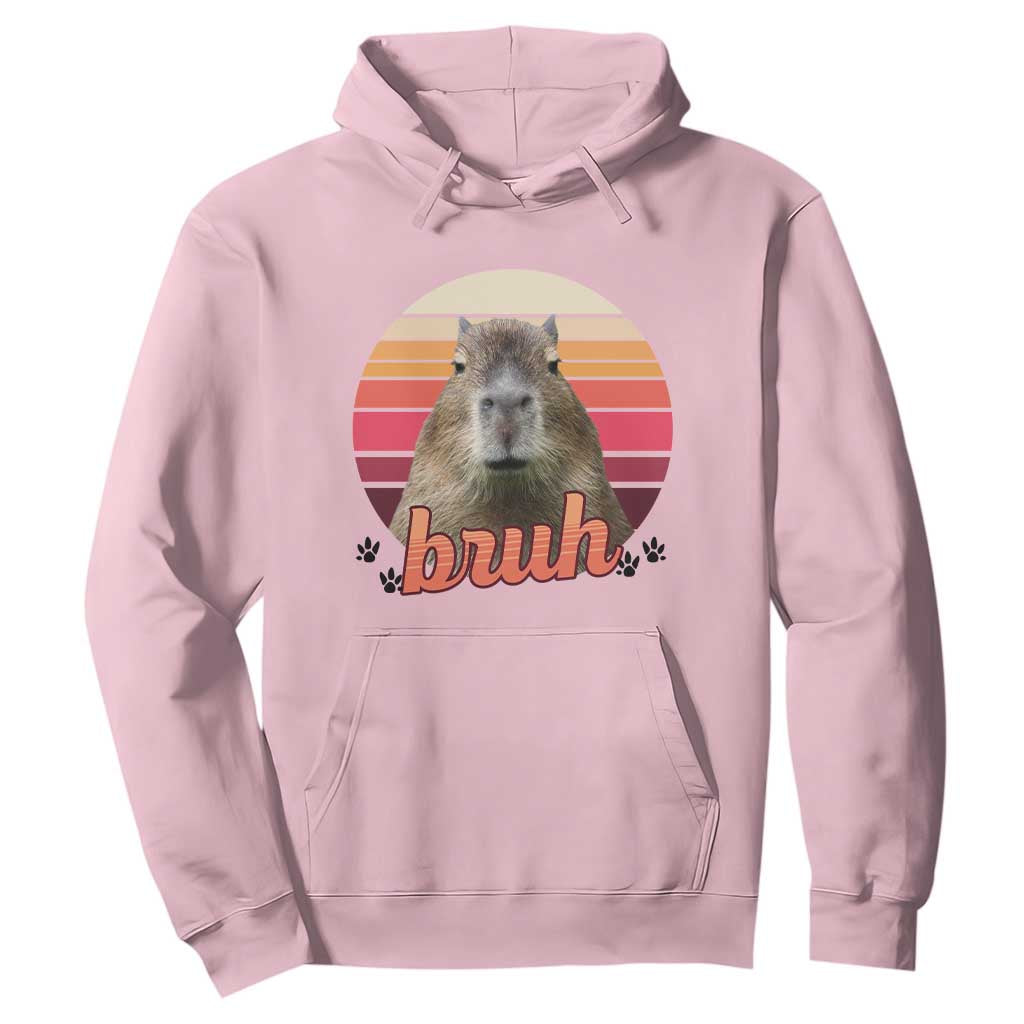 Capybara Lover Hoodie Funny Bruh Meme Animal Humor Gift TS12 Light Pink Print Your Wear