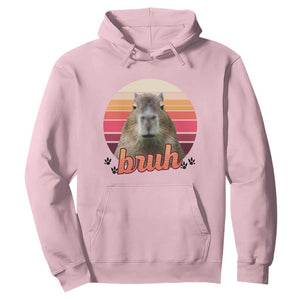 Capybara Lover Hoodie Funny Bruh Meme Animal Humor Gift TS12 Light Pink Print Your Wear