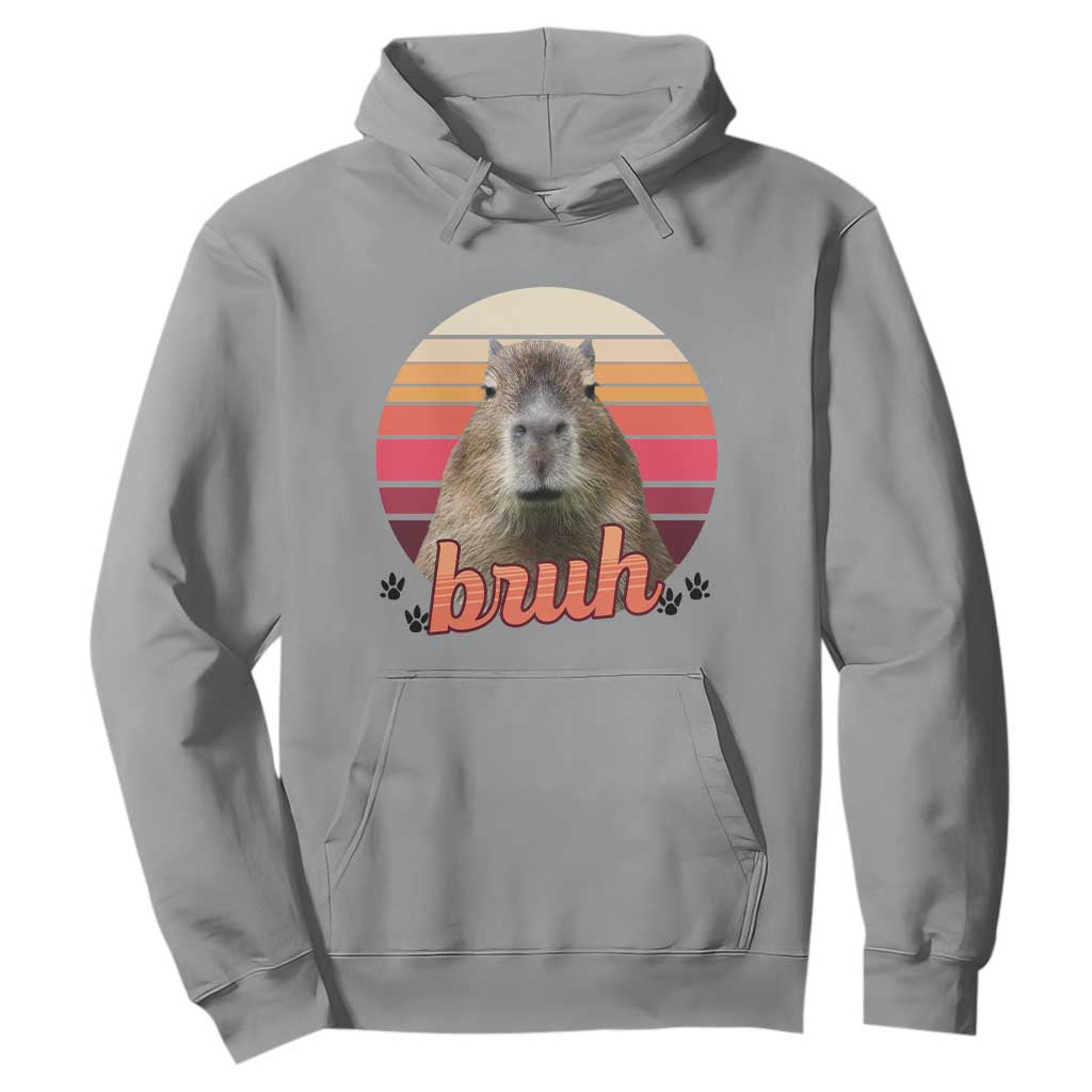 Capybara Lover Hoodie Funny Bruh Meme Animal Humor Gift TS12 Sport Gray Print Your Wear