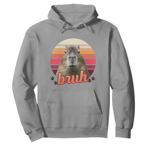 Capybara Lover Hoodie Funny Bruh Meme Animal Humor Gift TS12 Sport Gray Print Your Wear
