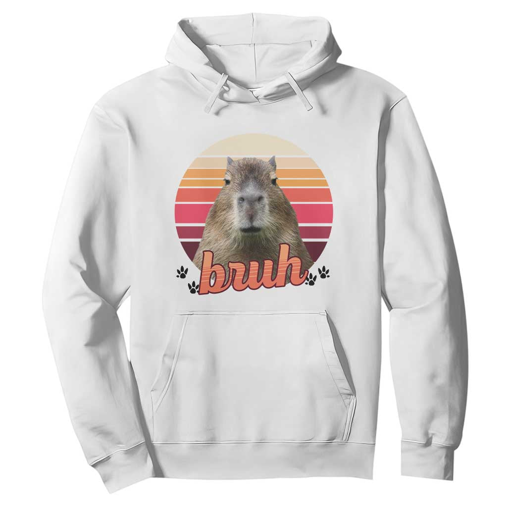 Capybara Lover Hoodie Funny Bruh Meme Animal Humor Gift TS12 White Print Your Wear