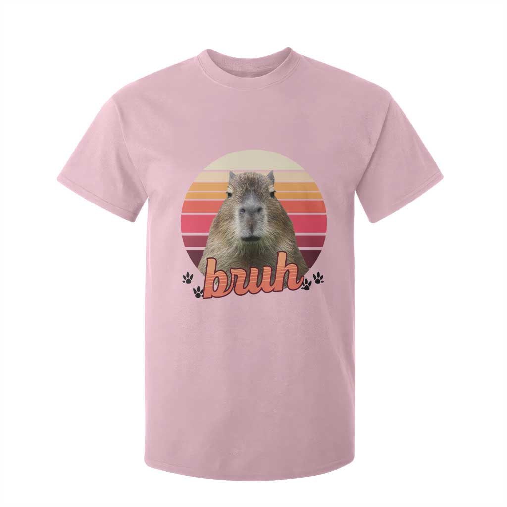 Capybara Lover T Shirt For Kid Funny Bruh Meme Animal Humor Gift TS12 Light Pink Print Your Wear