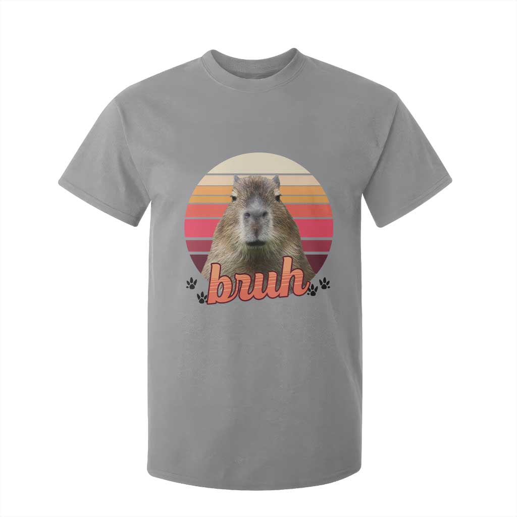 Capybara Lover T Shirt For Kid Funny Bruh Meme Animal Humor Gift TS12 Sport Gray Print Your Wear