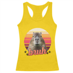 Capybara Lover Racerback Tank Top Funny Bruh Meme Animal Humor Gift TS12 Daisy Print Your Wear