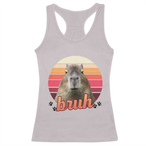 Capybara Lover Racerback Tank Top Funny Bruh Meme Animal Humor Gift TS12 Ice Gray Print Your Wear