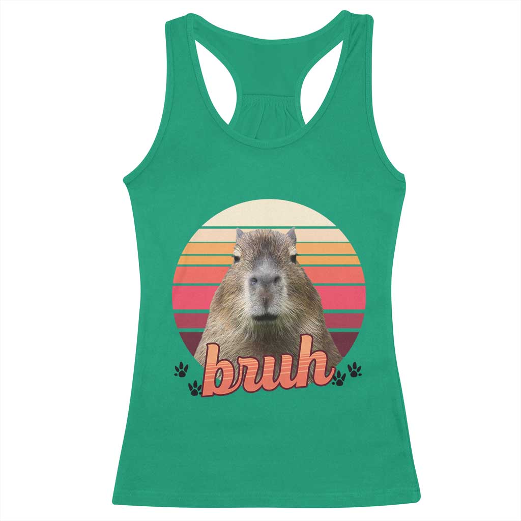 Capybara Lover Racerback Tank Top Funny Bruh Meme Animal Humor Gift TS12 Irish Green Print Your Wear