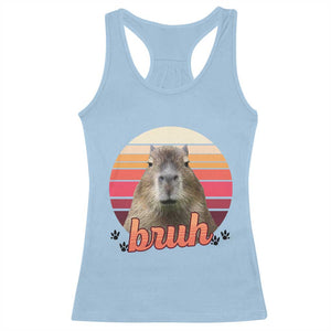 Capybara Lover Racerback Tank Top Funny Bruh Meme Animal Humor Gift TS12 Light Blue Print Your Wear