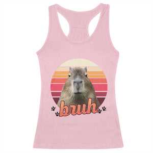 Capybara Lover Racerback Tank Top Funny Bruh Meme Animal Humor Gift TS12 Light Pink Print Your Wear