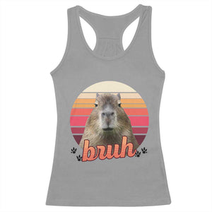 Capybara Lover Racerback Tank Top Funny Bruh Meme Animal Humor Gift TS12 Sport Gray Print Your Wear