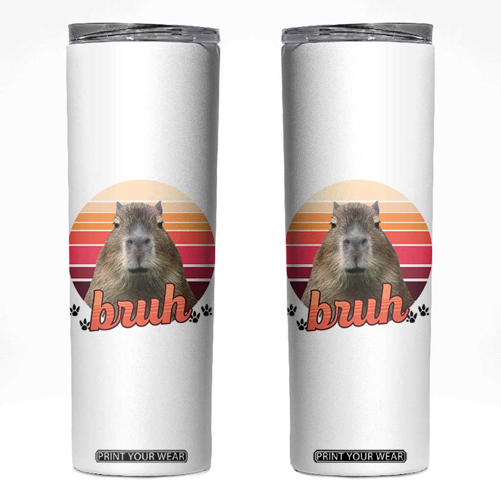 Capybara Lover Skinny Tumbler Funny Bruh Meme Animal Humor Gift TS12 White Print Your Wear
