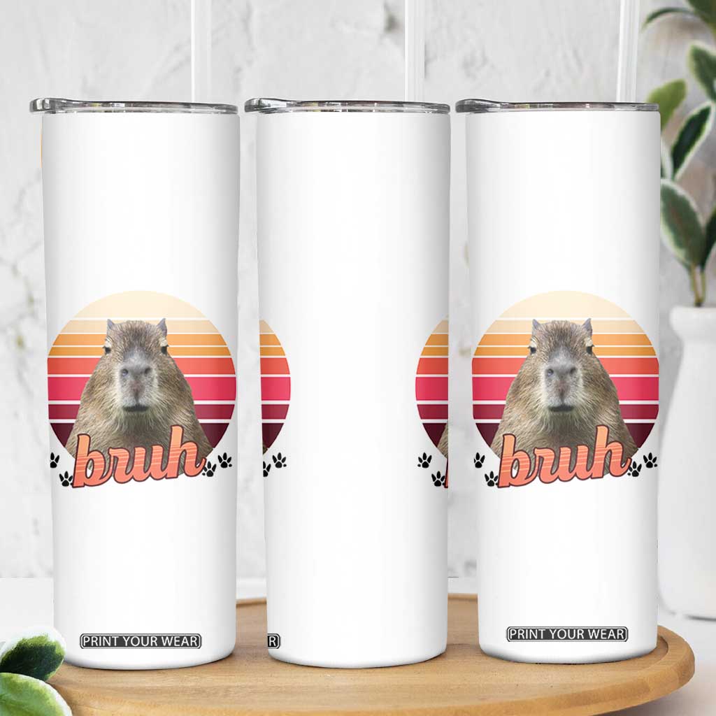 Capybara Lover Skinny Tumbler Funny Bruh Meme Animal Humor Gift TS12 Print Your Wear