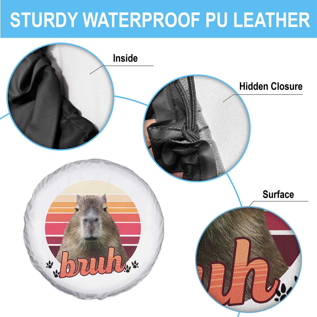 Capybara Lover Spare Tire Cover Funny Bruh Meme Animal Humor Gift TS12 Print Your Wear