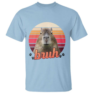 Capybara Lover T Shirt Funny Bruh Meme Animal Humor Gift TS12 Light Blue Print Your Wear