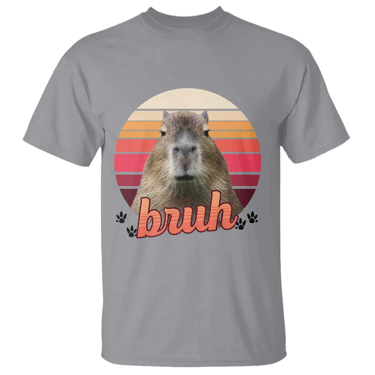 Capybara Lover T Shirt Funny Bruh Meme Animal Humor Gift TS12 Sport Gray Print Your Wear