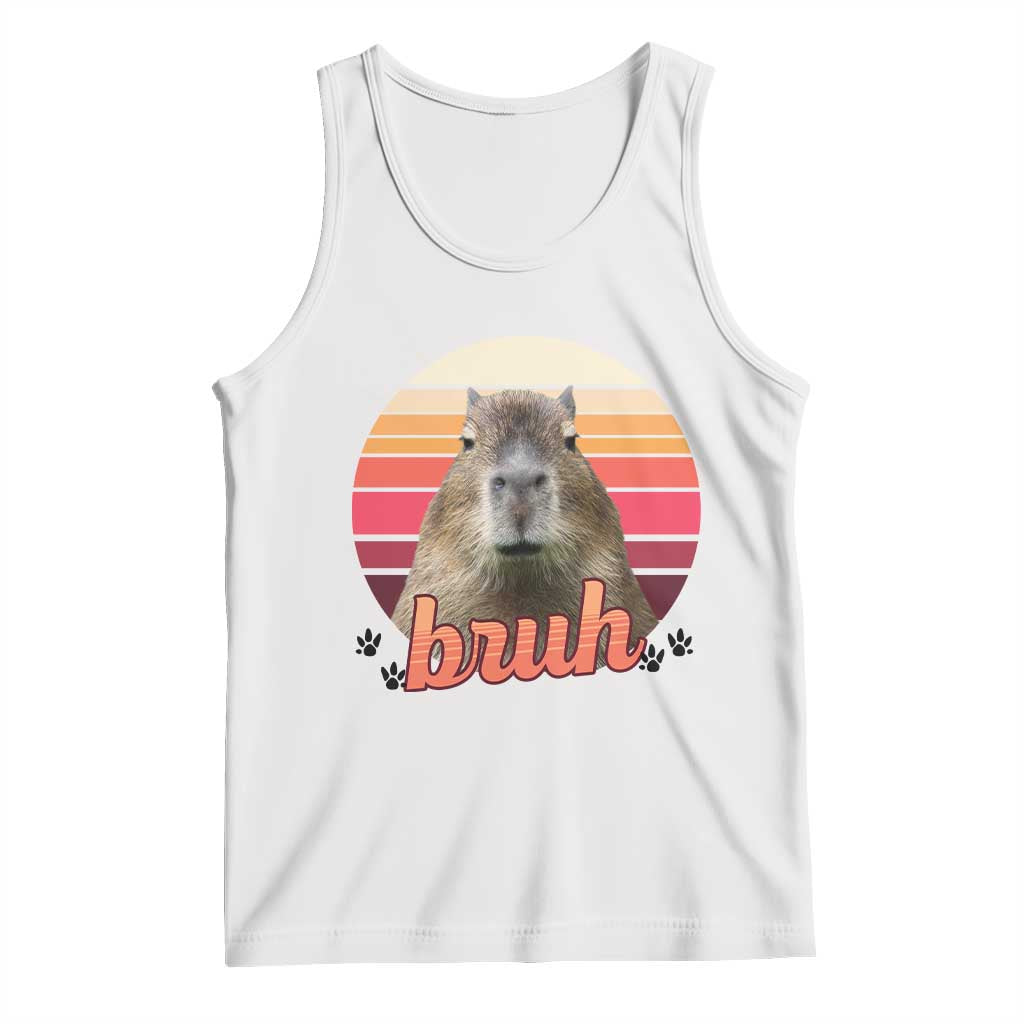 Capybara Lover Tank Top Funny Bruh Meme Animal Humor Gift TS12 White Print Your Wear