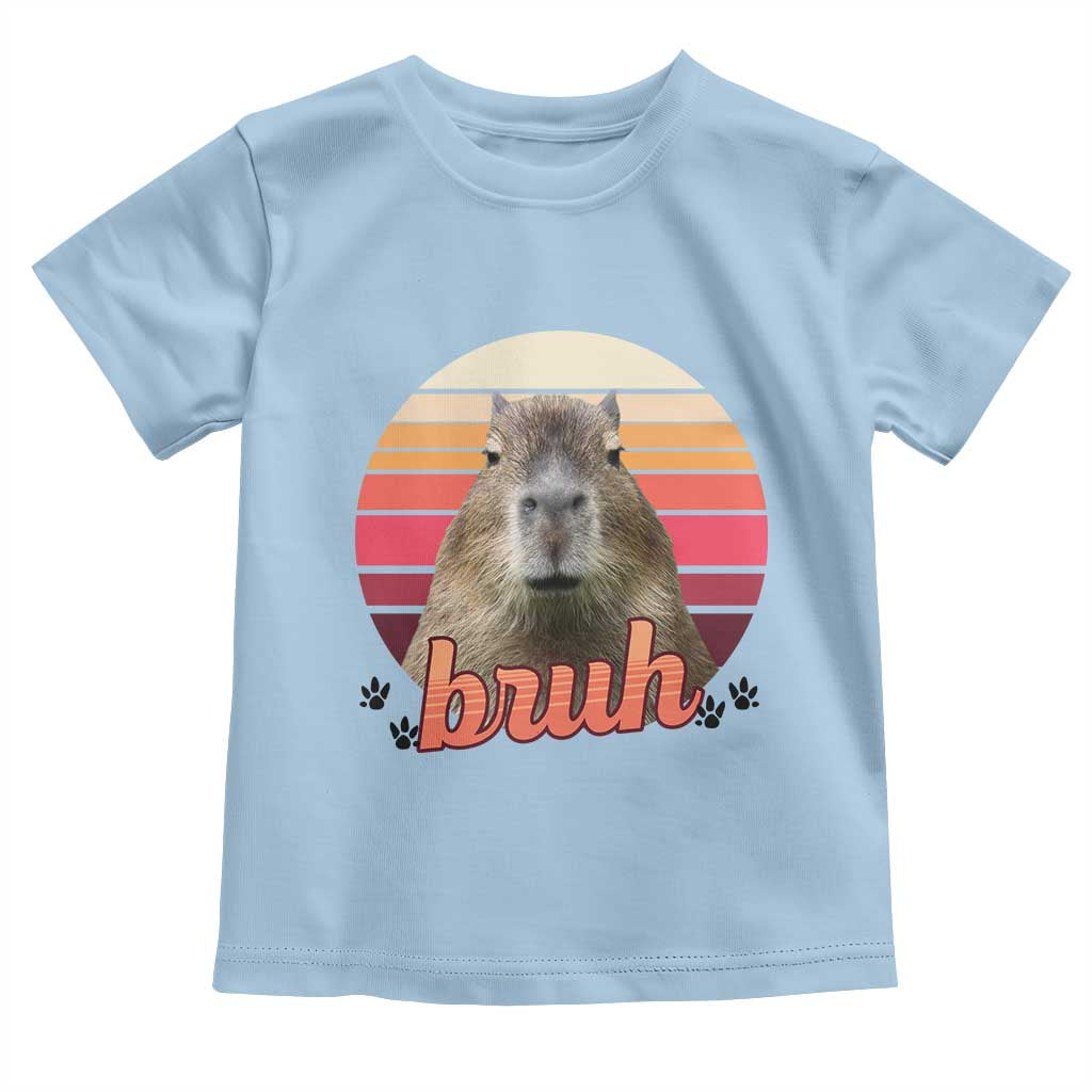 Capybara Lover Toddler T Shirt Funny Bruh Meme Animal Humor Gift TS12 Light Blue Print Your Wear