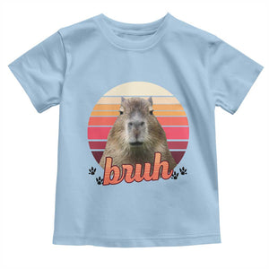 Capybara Lover Toddler T Shirt Funny Bruh Meme Animal Humor Gift TS12 Light Blue Print Your Wear