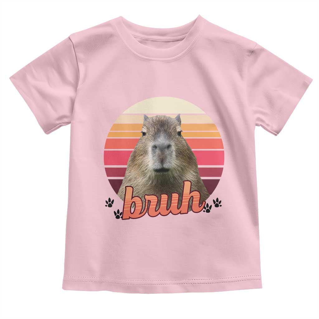 Capybara Lover Toddler T Shirt Funny Bruh Meme Animal Humor Gift TS12 Light Pink Print Your Wear