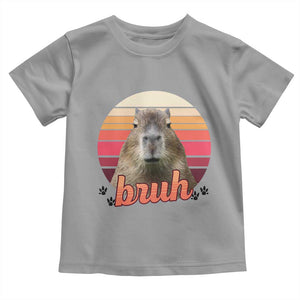Capybara Lover Toddler T Shirt Funny Bruh Meme Animal Humor Gift TS12 Sport Gray Print Your Wear