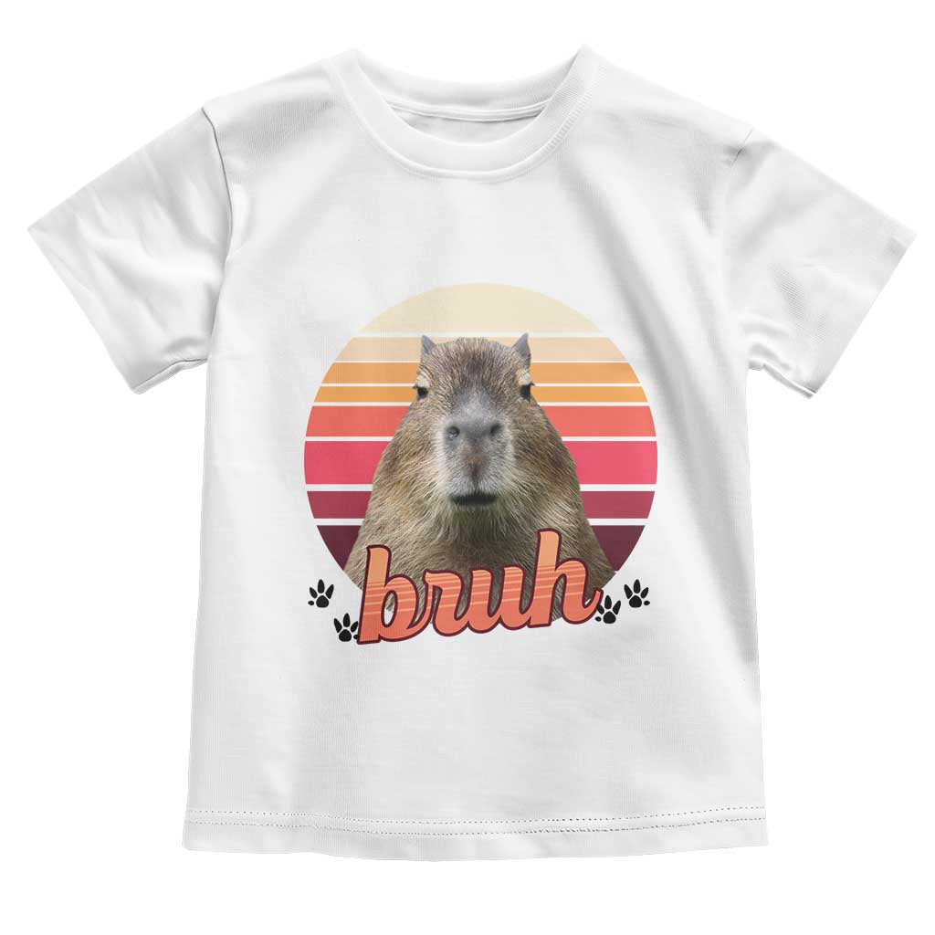 Capybara Lover Toddler T Shirt Funny Bruh Meme Animal Humor Gift TS12 White Print Your Wear