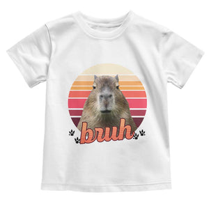 Capybara Lover Toddler T Shirt Funny Bruh Meme Animal Humor Gift TS12 White Print Your Wear