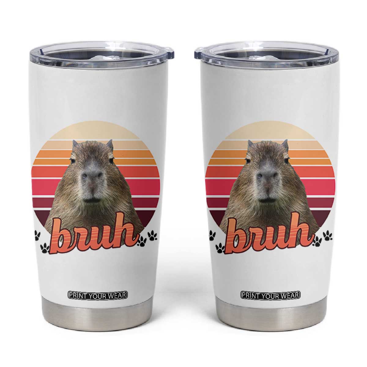 Capybara Lover Tumbler Cup Funny Bruh Meme Animal Humor Gift TS12 White Print Your Wear