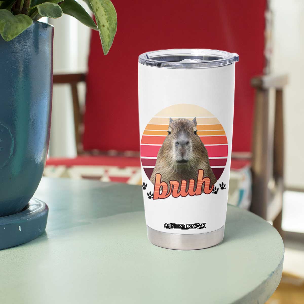 Capybara Lover Tumbler Cup Funny Bruh Meme Animal Humor Gift TS12 Print Your Wear