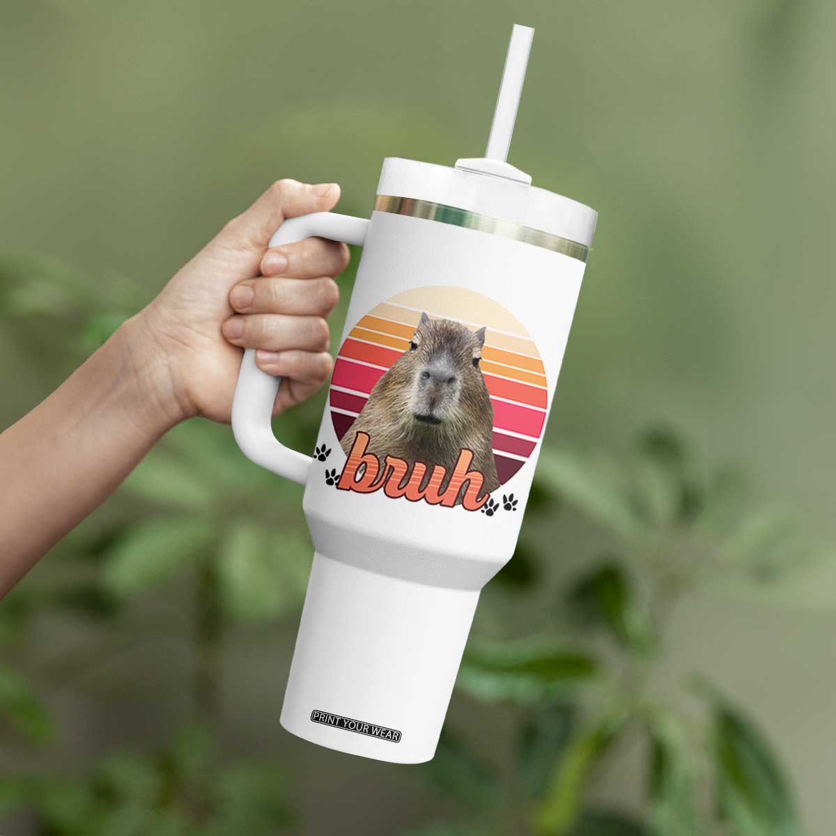 Capybara Lover Tumbler With Handle Funny Bruh Meme Animal Humor Gift TS12 Print Your Wear