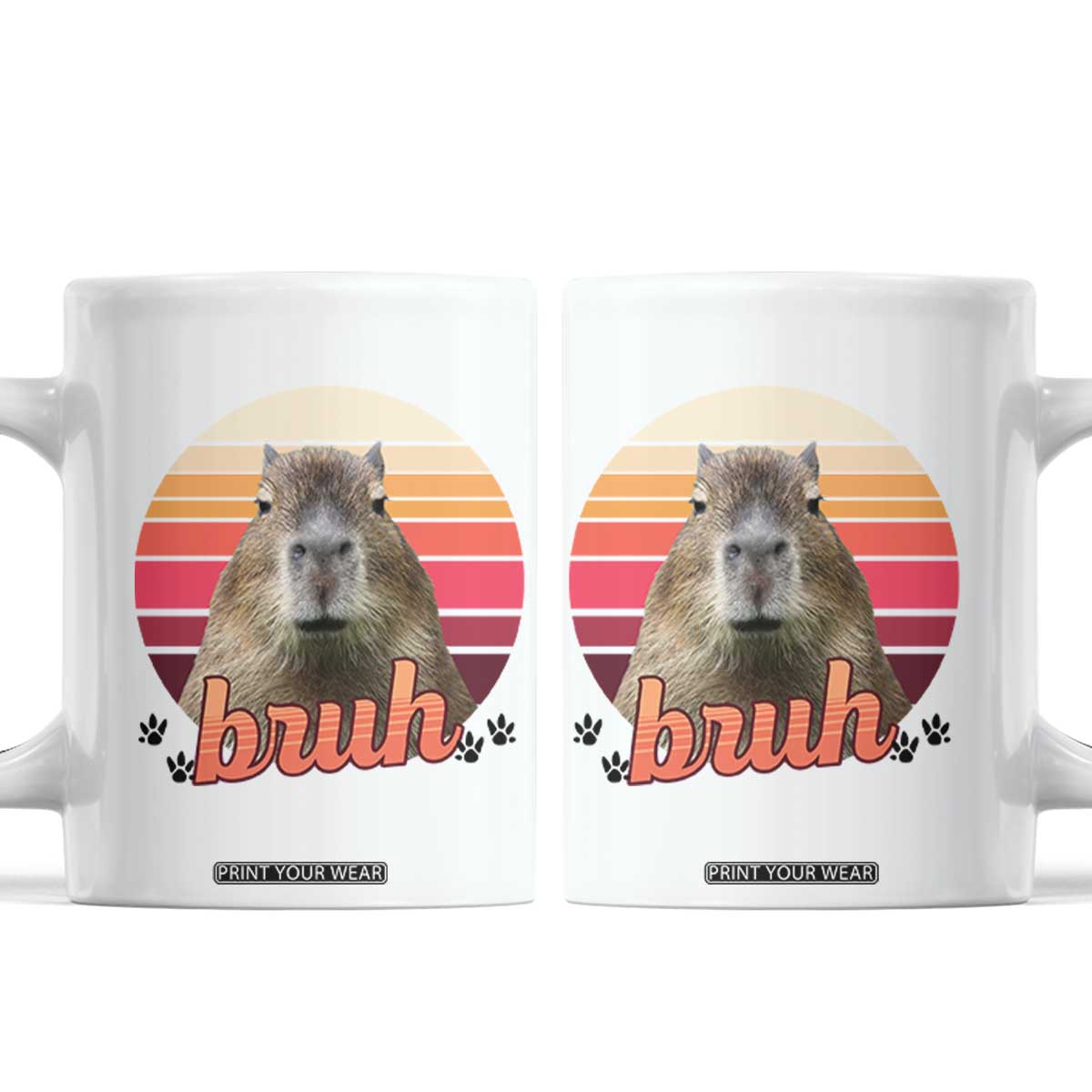 Capybara Lover Coffee Mug Funny Bruh Meme Animal Humor Gift TS12 White Print Your Wear