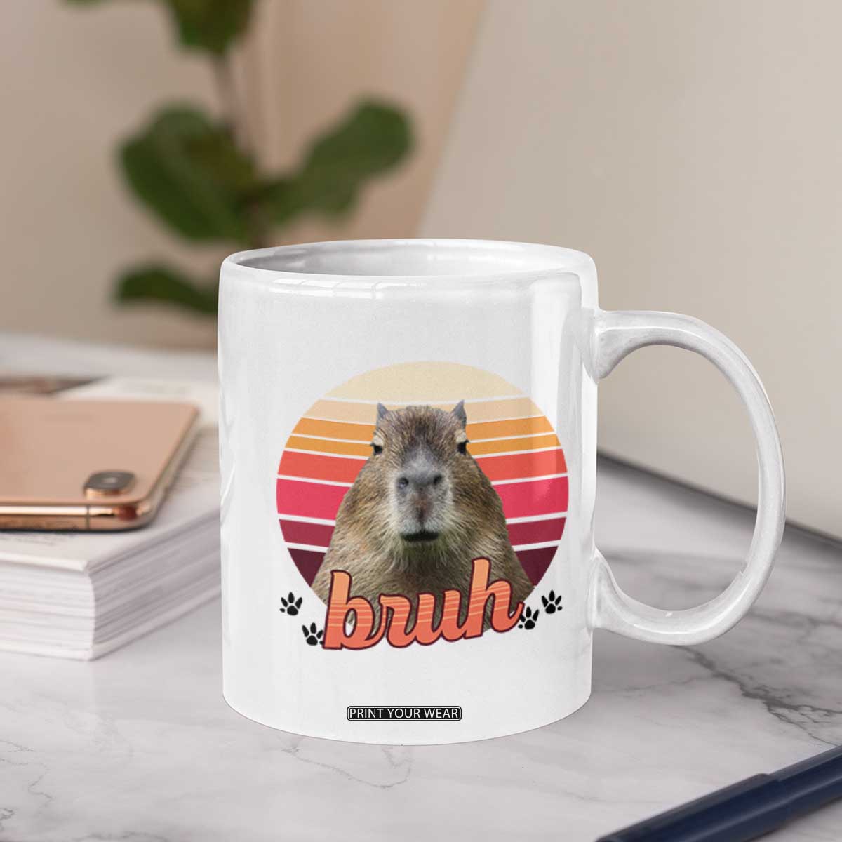 Capybara Lover Coffee Mug Funny Bruh Meme Animal Humor Gift TS12 Print Your Wear