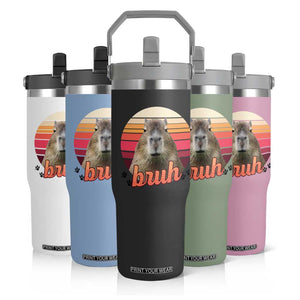 Capybara Lover Flip Straw Tumbler Funny Bruh Meme Animal Humor Gift TS12 Print Your Wear