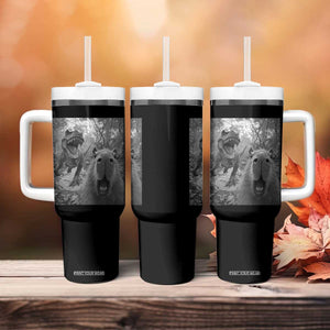 Funny Capybara Selfie With Dinosaur Meme Tumbler With Handle Animal Humor Gift TS12 Print Your Wear