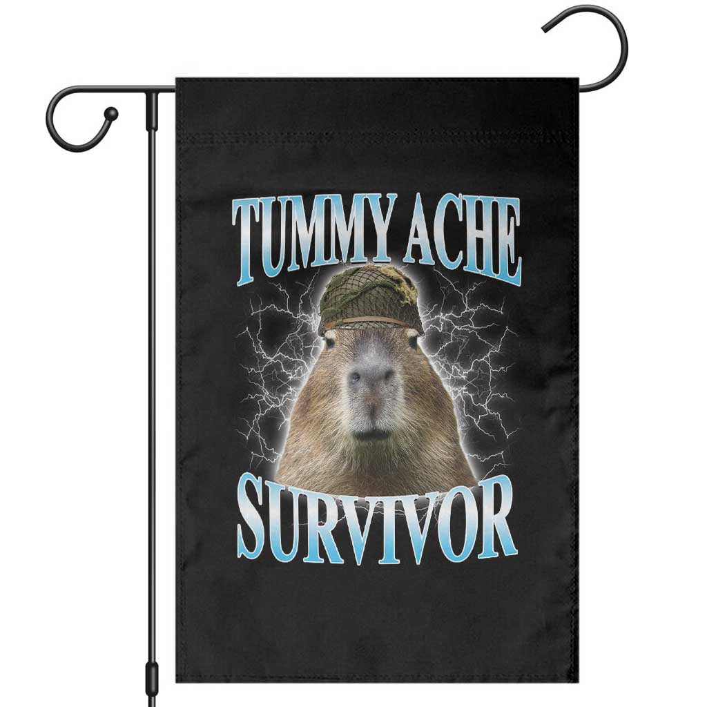 Tummy Ache Survivor Garden Flag Funny Capybara Meme For Animal Lover TS12 Black Print Your Wear