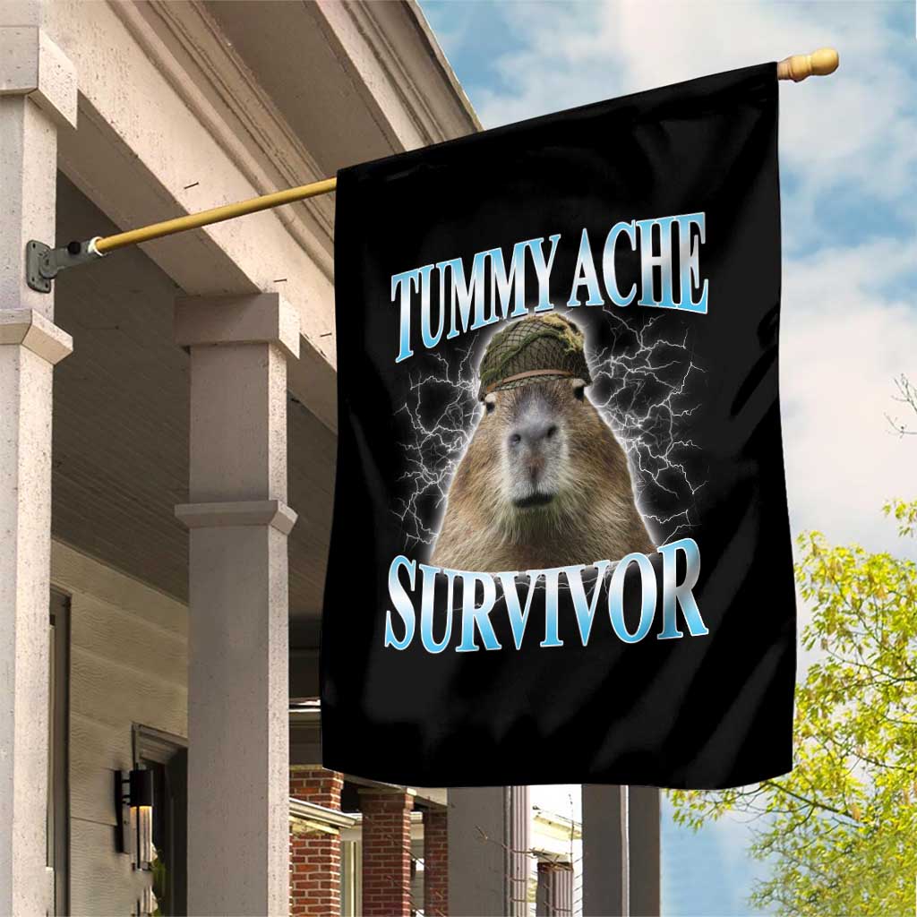 Tummy Ache Survivor Garden Flag Funny Capybara Meme For Animal Lover TS12 Print Your Wear