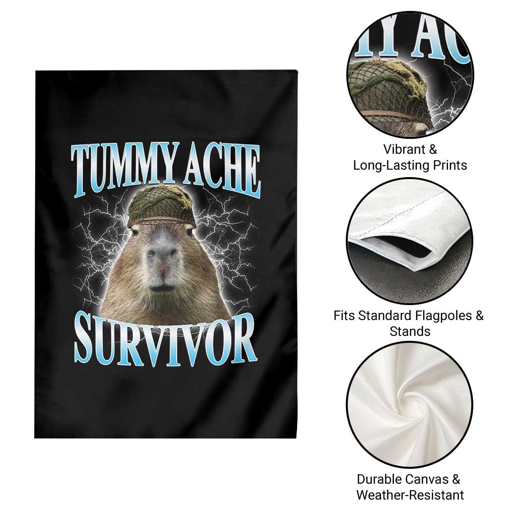 Tummy Ache Survivor Garden Flag Funny Capybara Meme For Animal Lover TS12 Print Your Wear