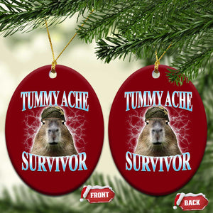 Tummy Ache Survivor Ceramic Ornament Funny Capybara Meme For Animal Lover TS12 Print Your Wear