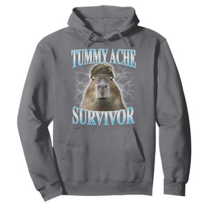 Tummy Ache Survivor Hoodie Funny Capybara Meme For Animal Lover TS12 Charcoal Print Your Wear