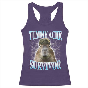 Tummy Ache Survivor Racerback Tank Top Funny Capybara Meme For Animal Lover TS12 Purple Print Your Wear