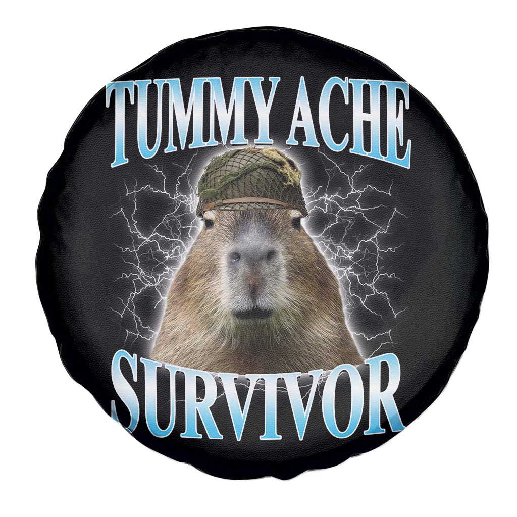 Tummy Ache Survivor Spare Tire Cover Funny Capybara Meme For Animal Lover TS12 Print Your Wear