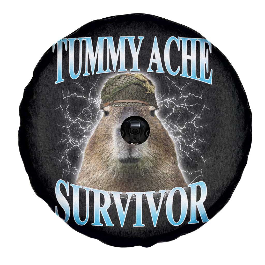 Tummy Ache Survivor Spare Tire Cover Funny Capybara Meme For Animal Lover TS12 Print Your Wear