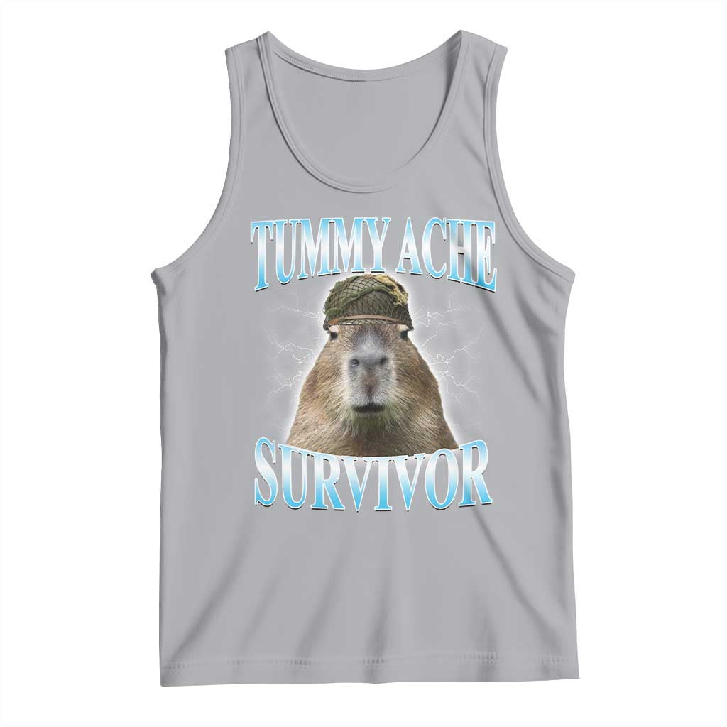 Tummy Ache Survivor Tank Top Funny Capybara Meme For Animal Lover TS12 Athletic Heather Print Your Wear