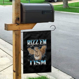 Autism Capybara Garden Flag Funny Rizz Em With The Tism TS12 Print Your Wear