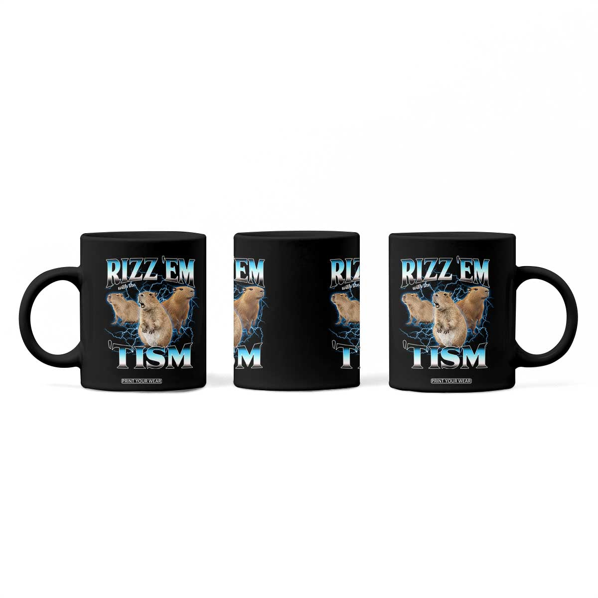 Autism Capybara Coffee Mug Funny Rizz Em With The Tism TS12 Print Your Wear