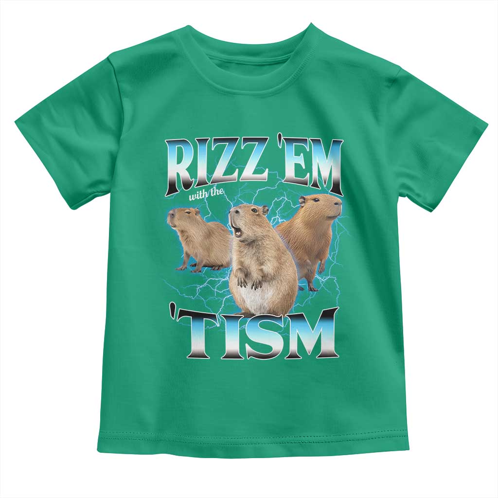 Autism Capybara Toddler T Shirt Funny Rizz Em With The Tism TS12 Irish Green Print Your Wear