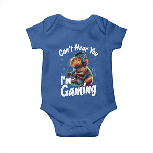 Funny Gamer Capybara Baby Onesie Can Not Hear You I Am Gaming TS12 Royal Blue Print Your Wear