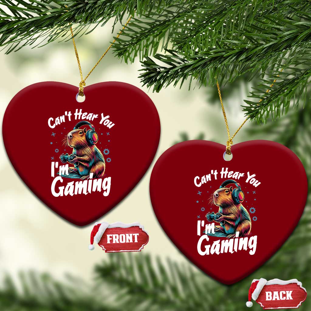 Funny Gamer Capybara Ceramic Ornament Can Not Hear You I Am Gaming TS12 Print Your Wear